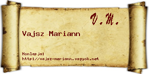 Vajsz Mariann névjegykártya