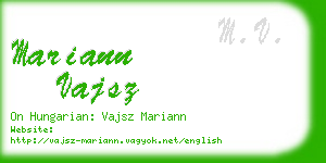 mariann vajsz business card